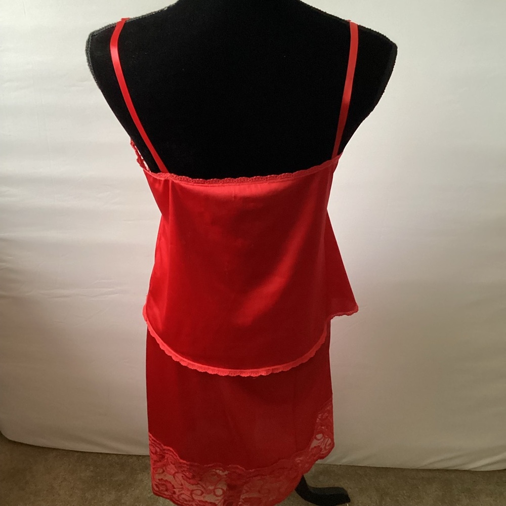 Cabernet Elegant Red two pc. Lace slip and cami Set - Picture 4 of 4
